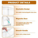 HASTHIP PET Display Box for 4'' Collectible Figures with Double Layer Closet and Door | Clear Sealed 27x14x36cm Stand for Desk or Wall
