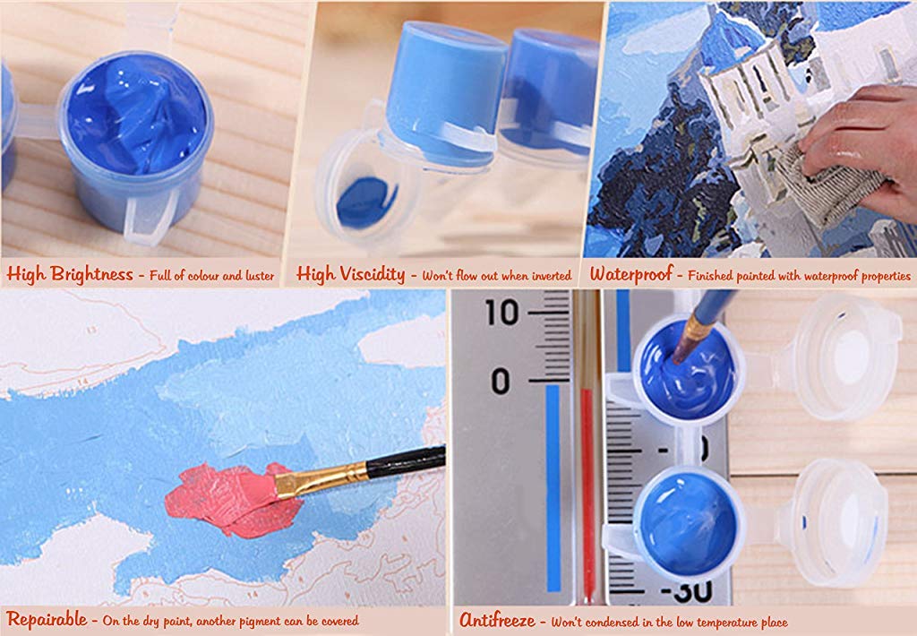 DIY Oil Painting, Acrylic Figures Painting, Paint by Number Adult with 3X Magnifier Card, Printed