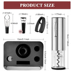 HASTHIP Electric Wine Opener Set for Home and Party with Charging Base | Includes 2 Vacuum Stoppers and Aerator Pourer