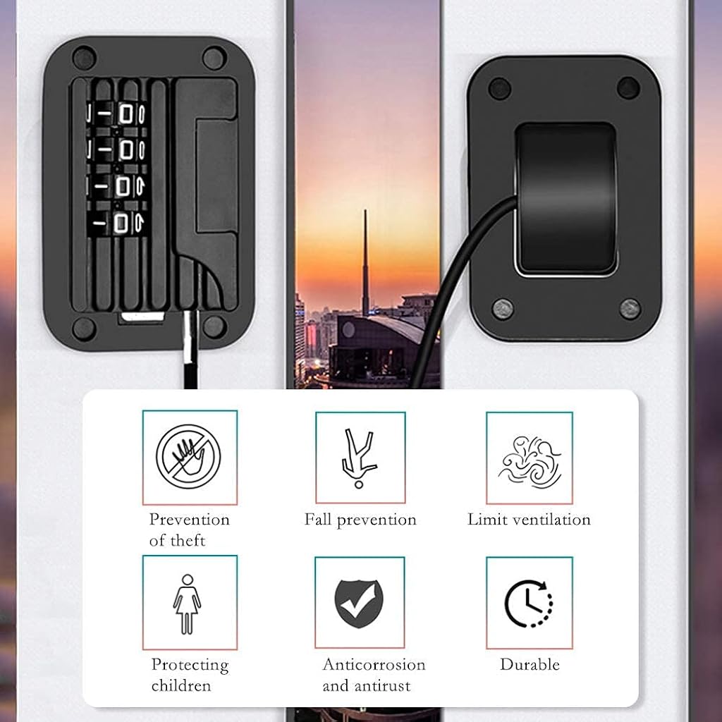 HASTHIP® Cerradura de Refrigerador con Contraseña,Bloqueo de Puerta Congelador y Armario,Cable Seguridad Adhesivo Fuerte para Bebé y Niño Multiusos Fácil Instalar (Multi-Color1)