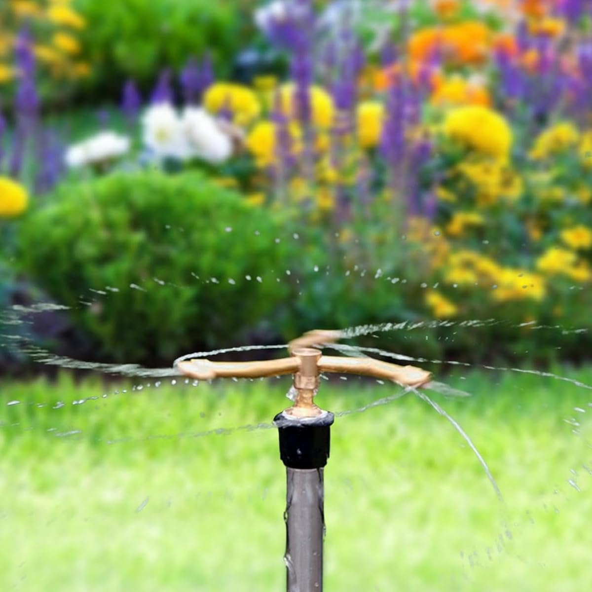 HASTHIP Garden Sprayer for Lawn Watering with 3-Head 360° Rotating Brass Nozzle | Automatic Irrigation System