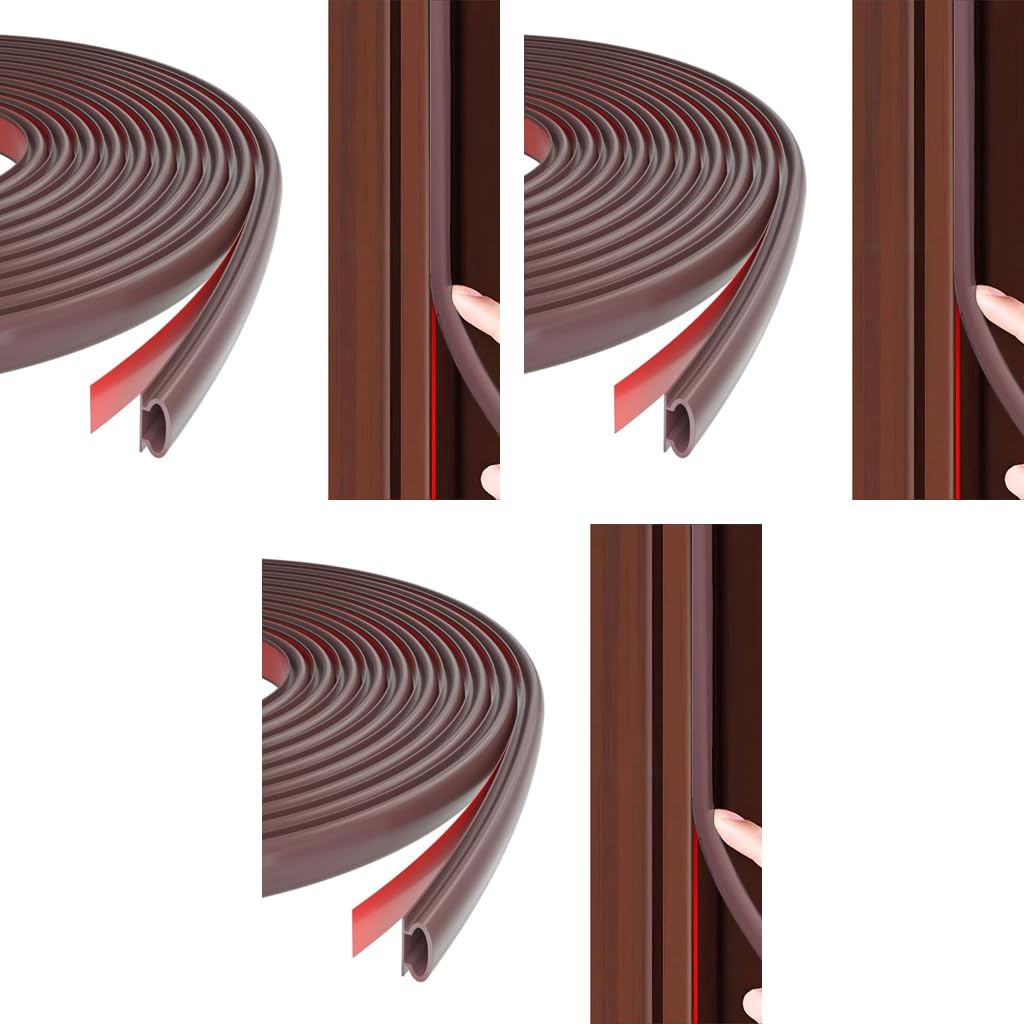 HASTHIP Door Seal Strip for Home and Office featuring Self Adhesive TPE Rubber 19.7 ft | Noise Reduction and Cuttable Design