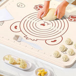 HASTHIP Silicone Baking Mat for Dough Rolling with Non Stick Surface and Measurement 19.6x15.7 in | Includes Scraper and Brush