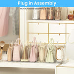 HASTHIP Purse Organizer for Closet with 4 Compartments featuring Clear Acrylic Divider | 3PCS Set