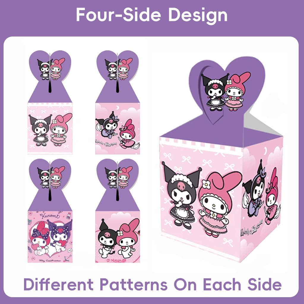 HASTHIP Gift Boxes for Return Gifts featuring Heart Shaped Handle Design | 12Pcs Cute Cartoon Paper Bags for Birthday and Party Favors