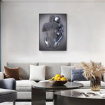 HASTHIP Wall Decor Painting for Living Room featuring 11.8x15.7 in 3D Metallic Couple Art | Frameless Modern Canvas