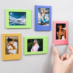HASTHIP Magnetic Photo Frames for Refrigerator with Strong Magnet and Resin Build | 4Pcs 3in Colored Display