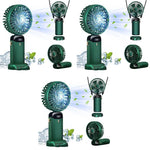 HASTHIP Hand Fan for Home Office and Travel with 3000mAh Battery Featuring 5 Speeds and Foldable Design | Green 3 PCS