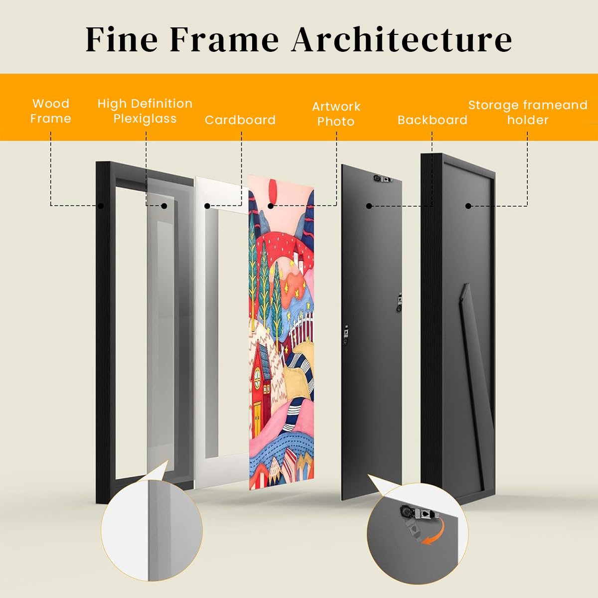HASTHIP Kids Artwork Frame for Paintings with Front Opening 8.3x11.8 in | Black Display