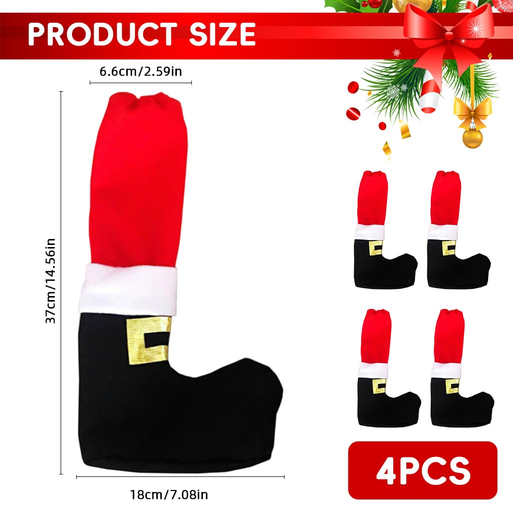 HASTHIP Christmas Chair Leg Covers 4PCS for Dining Room Furniture | 24cm x 20cm Non Slip Socks