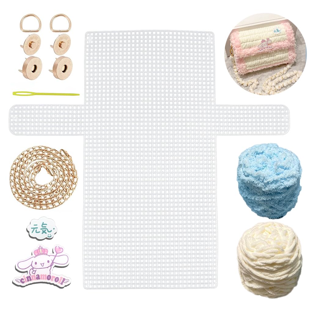 HASTHIP® Plastic Mesh Canvas Sheets,Mesh Canvas Sheets for Embroidery Making Cross Stitch Plastic Mesh Screen for DIY Crafts, Acrylic Yarn Crafting Knit DIY Handmade Bag Crochet Projects