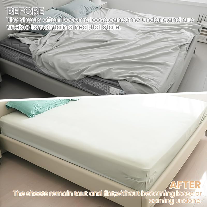 HASTHIP Bed Sheet Holders Set for All Mattress Sizes with Heavy Duty Corner Straps | 4 Pack