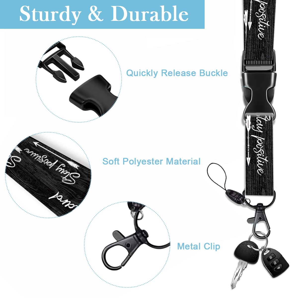 HASTHIP Retractable Badge Holder for ID Cards and Keys with 23 in Reel featuring Quick Carabiner Clip