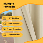 HASTHIP French Window Curtains for Doors with Rod Pocket Top 52 x 84 in Beige Blackout | Waterproof Sun Shade Set of 2
