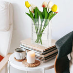 HASTHIP Book Shaped Flower Vase for Home Decor with Transparent Acrylic Design 20x15x4cm