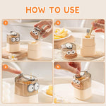 HASTHIP Toothpick Holder 2 Pcs with Push Down Pop Up Dispenser 10x6.5x6.5 cm Beige | Bamboo Refillable Container for Dining Table