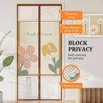 HASTHIP Screen Magnetic Mosquito Net for Door 39.37x 82.68 in with Auto Close Magnets | Coffee Patchwork Polyester Mesh Curtain