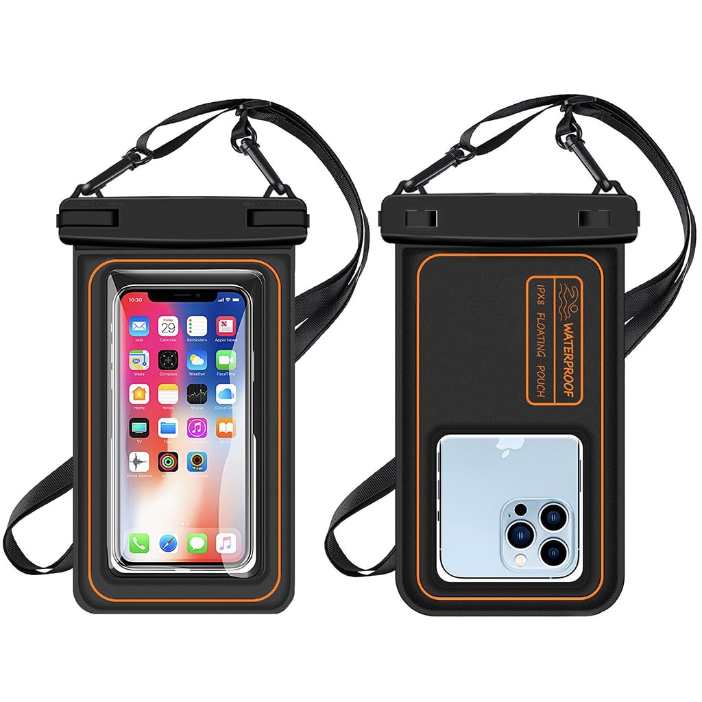 HASTHIP® Funda Impermeable Móvil IPX8 para Teléfonos hasta 7.5'', Bolsa Estanca 30M con Pantalla Táctil PVC, Cierre Seguro y Correa Desmontable para Natación, Playa y Deportes Acuáticos