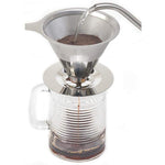 HASTHIP® Pour Over Coffee Dripper Stainless Steel Reusable Drip Cone Filter Paperless Metal Fine Mesh Strainer Brewer Maker 1-6 Cup with Non-Slip Stand Cleaning Brush 2 PCS