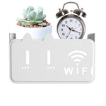 HASTHIP® WiFi Stand Wall Mounted - No-Drill Universal Wall Mounted Shelves Self-Adhesive WiFi Storage Box for Modem, Set-Top Box, Smart Devices-Space-Saving Cable Organizer Stand for Home & Office