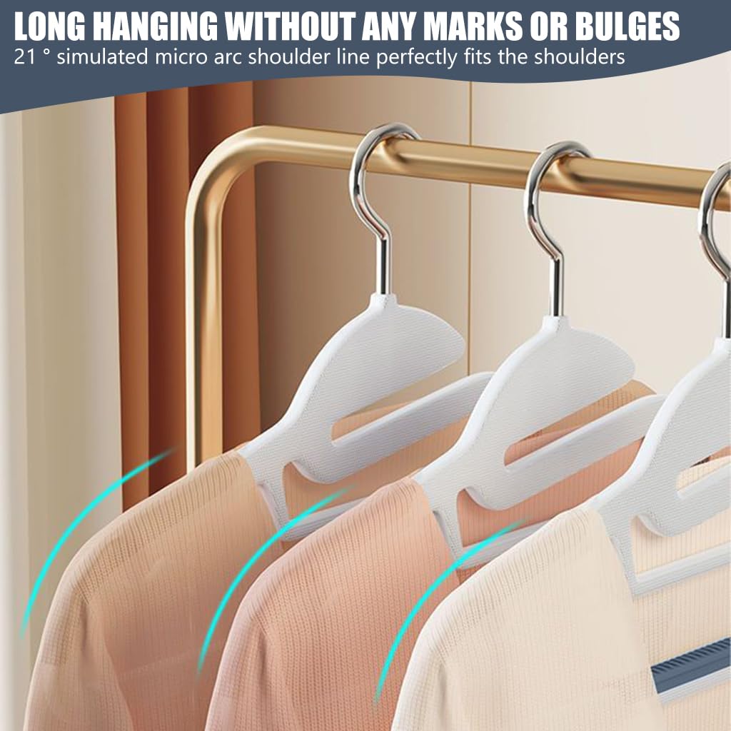 HASTHIP Clothes Hangers for Wardrobe Organization featuring Anti Slip Shoulders and Hooks | 10 Pack Plastic Hangers for Shirts Suits and Dresses