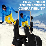HASTHIP® Winter Riding Gloves for Men, Thermal Plush Lined Windproof Sport Gloves with Anti-Slip Grip, Touchscreen Compatibility & Anti-Loss Clasp for Cycling, Driving & Outdoor Activities, XL