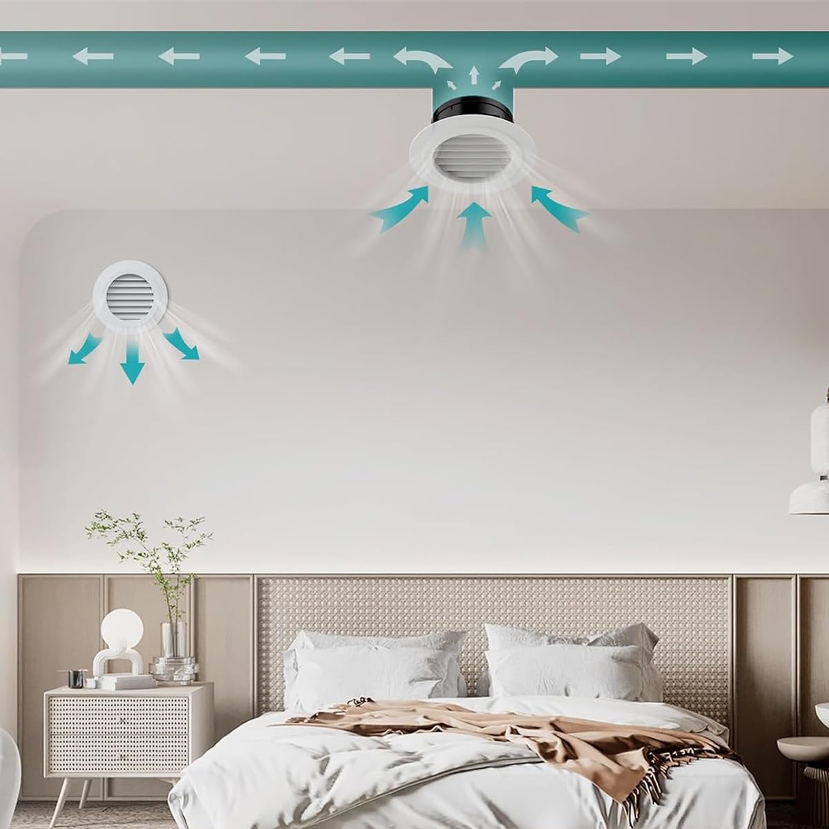 HASTHIP Air Vent for Bathroom and Ceiling Use featuring 150mm Round Design with Fly Screen | ABS Exhaust Cover for Room and Office