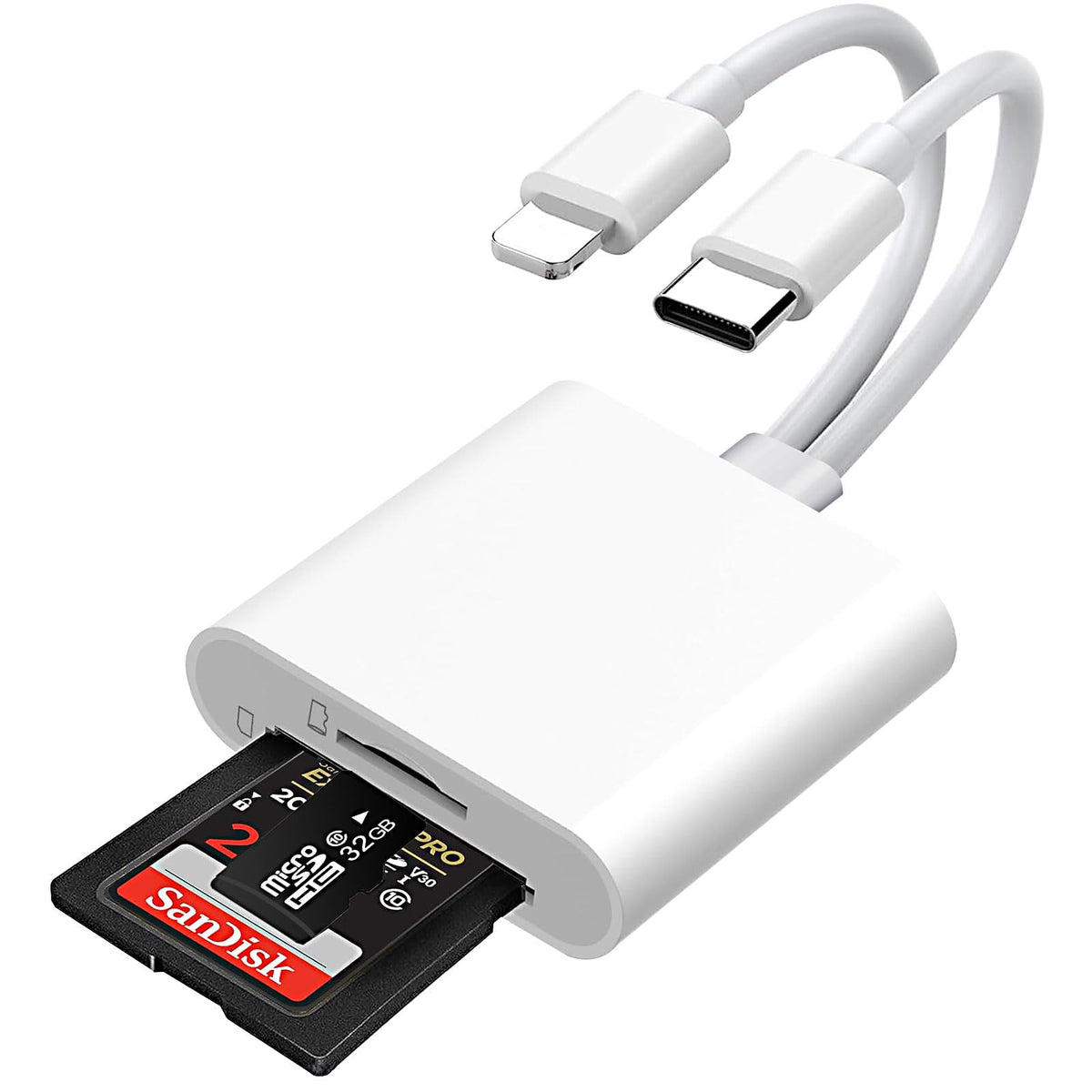 for iPhone SD Card Reader Multi Devices SD Card Reader Supports TF/SD Cards OTG Card Reader Travel Portable Memory Card Reader for Phone, Tablet