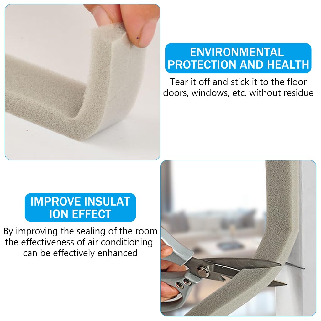 HASTHIP Window Gap Sealing Tape for Noise Reduction and Dust Proofing 3x200cm | Self Adhesive Foam Strip