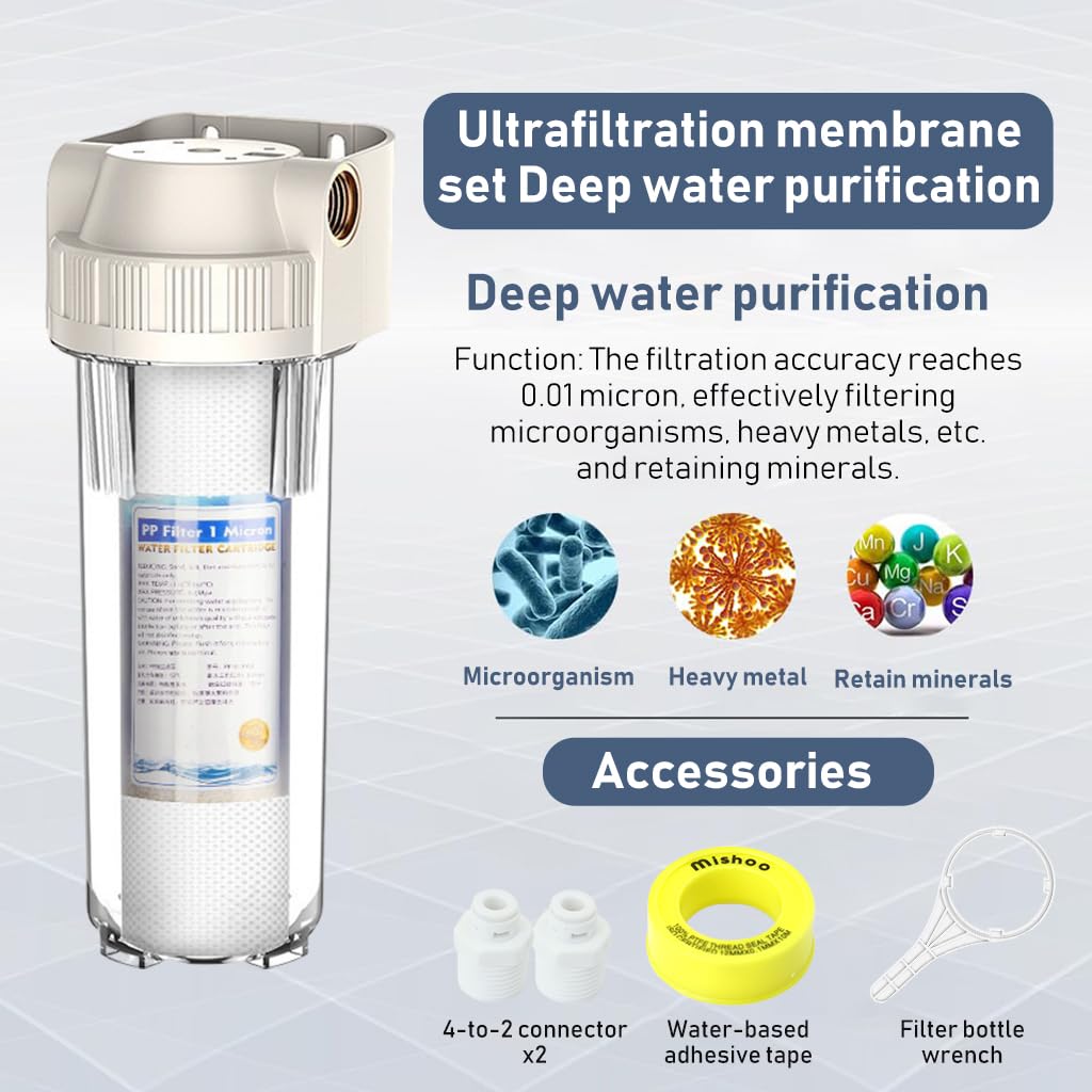 HASTHIP® Water Filter System for RV, High-Flow Multi-Stage Filtration,Purifies Odors, Chlorine, Sediments, Versatile for Home & Outdoor, Home Water System for Safe Drinking Water