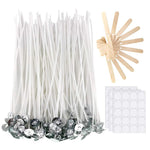 HASTHIP Candle Making Tool Kit with 100 pcs 6 in wicks and 10 wooden centering holders | DIY candle set