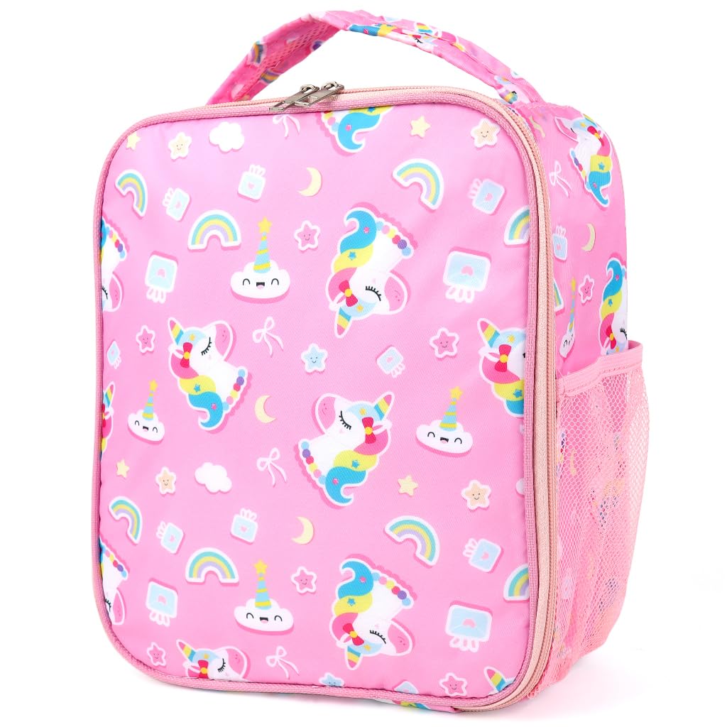 HASTHIP Kids Lunch Bag for School and Picnic with Reinforced Handle 22.5x10x27cm | Oxford Fabric