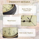 HASTHIP 12-Inch Vintage Silent Quartz Wall Clock Battery Operated