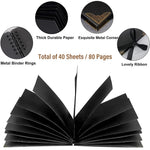 HASTHIP DIY Scrapbook Photo Album Kit for Weddings and Anniversaries with Ribbon Closure 80 Pages Black | Perfect Memory Gift