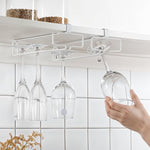 HASTHIP Wine Glass Rack for Cabinet Storage with Drill Free Mount | 2 Pack Iron Holder