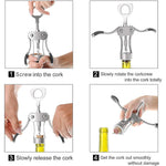 HASTHIP Wing Corkscrew Wine Opener for Wine and Beer with Dual Wings | Stainless Steel Zinc Alloy