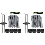 HASTHIP Metal U Pins for Landscaping and Weed Barrier 200 pcs 7.87 in with Pin Holders | Includes Puller