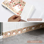 HASTHIP Wallpaper Border for Kids Rooms with Peel and Stick Design 0.32ft x 9.84ft PVC | Pink Unicorn Floral Decor