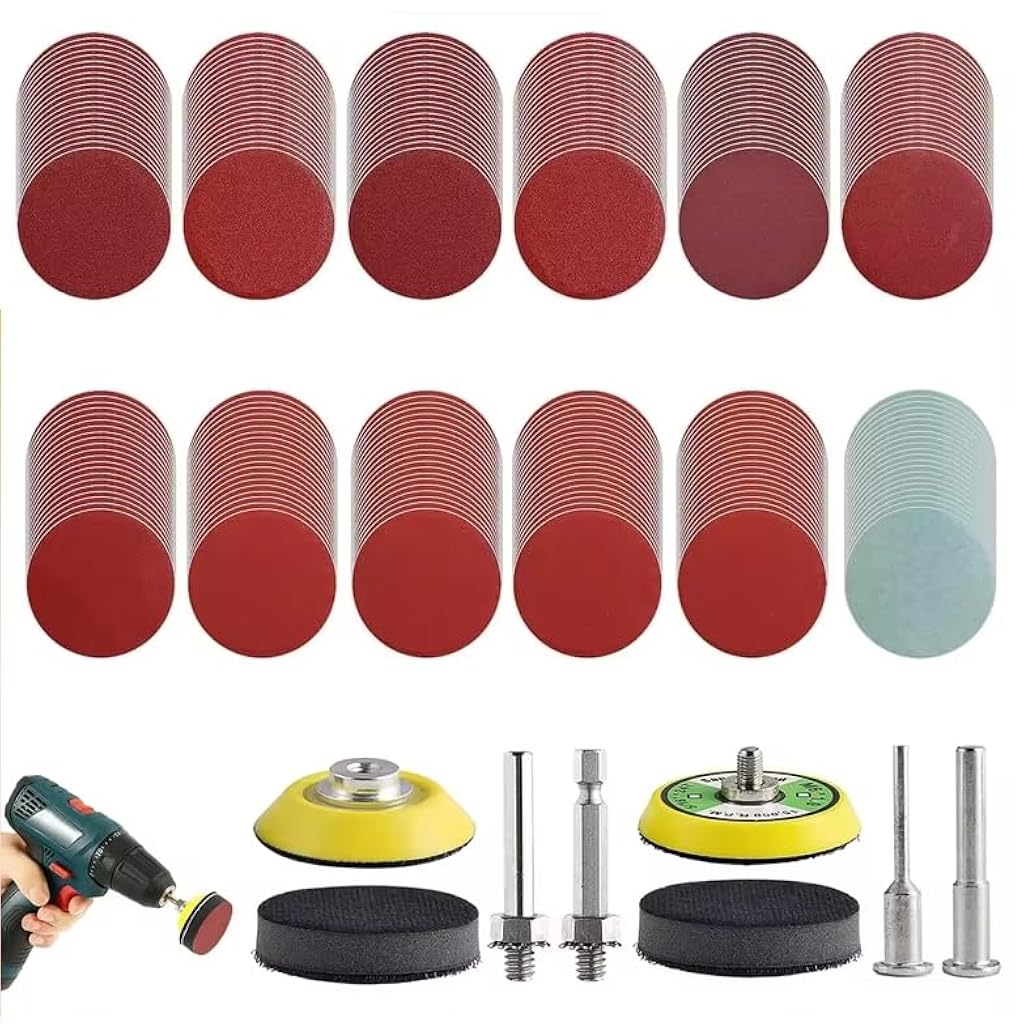 HASTHIP® 248Pcs 2 Inch Sanding Discs Pad Kit, Die Grinder Rotary Sander Attachment for Drill, 60-3000 Grit, High Quality for Wood, Metal, Automotive Detailing, Polishing & Finishing