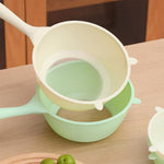 HASTHIP Rice Strainer for Kitchen with 7 in Fine Mesh Sieve and Long Handle | PP Basket Set