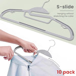 HASTHIP Plastic Clothes Hangers for Closet Organization with 360° Rotatable Hook and Non Slip Pads | 10pcs Space Saving Set