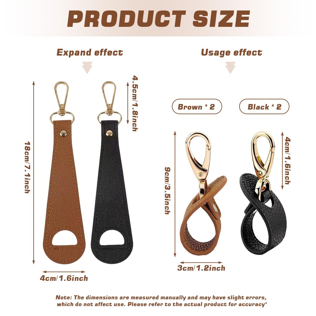 HASTHIP PU Hat Lanyard for Bags and Travel featuring Metal Clasp and Dual-Color Strap 4 Pack