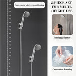 HASTHIP® 2Pcs Self-Adhesive Shower Head Bracket, Strong Adhesive No-Drill Wall Shower Wand Holder, ABS Wall Mount Shower Head Holder for Bathroom
