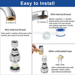 HASTHIP Faucet Aerator for Kitchen Sink with 360° Rotatable Head and 3 Spray Modes | All Copper Construction with Universal 18–22mm Adapter