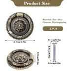 HASTHIP Antique Brass Drop Ring Pulls for Cabinet & Drawer 2PCS