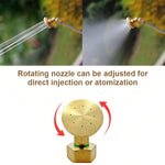 HASTHIP Copper Mist Sprayer Nozzle for High Pressure Water Guns with Adjustable Fine Spray | Ideal for Watering Cooling and Dust Control