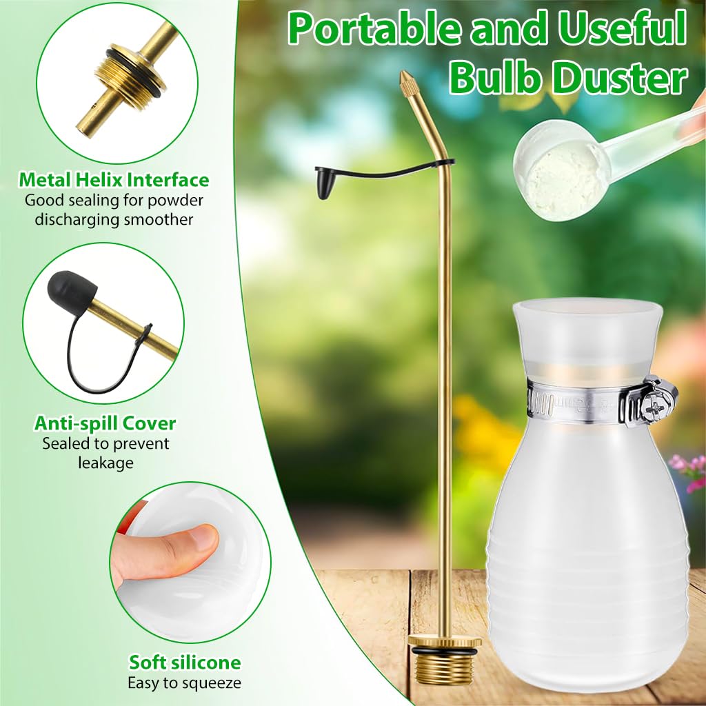 HASTHIP Silicone Powder Sprayer for Pest Control with Curved Metal Tip and Long Nozzle | Precise Squeeze Applicator for Garden and Household Use