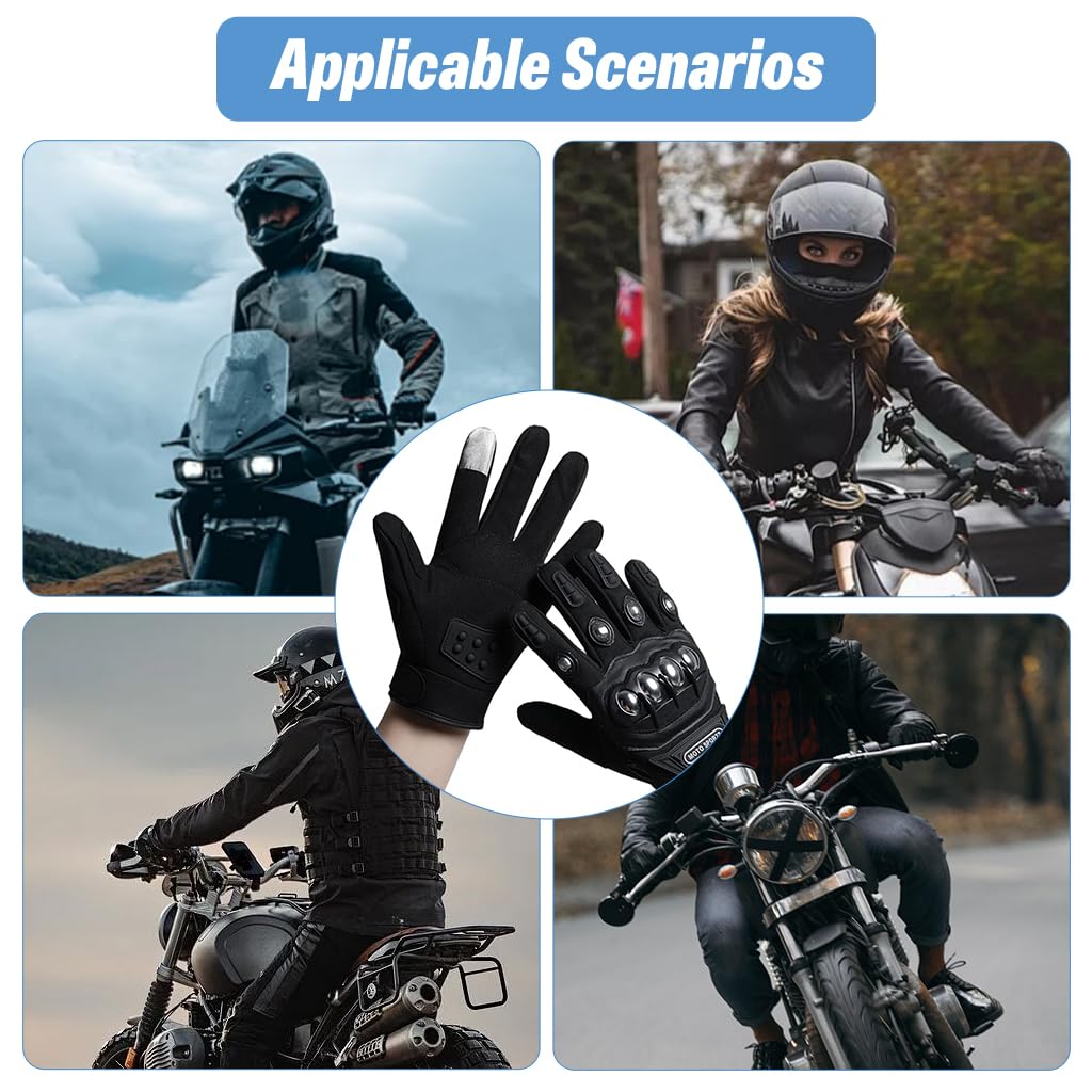 HASTHIP Full Finger Bike Gloves for Men & Women with Touch Screen and Hard Knuckle Protection