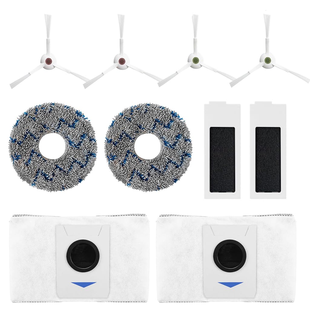 HASTHIP Replacement Accessories for Ecovacs Deebot T20 Omni and Pro | 10Pcs Kit with Side Brushes, Mop Pads, Filters and Dust Bags