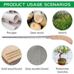 HASTHIP Gardening Hand Saw for Woodworking with 13.9 in Steel Blade and Triple Razor Teeth | Ergonomic Wooden Handle